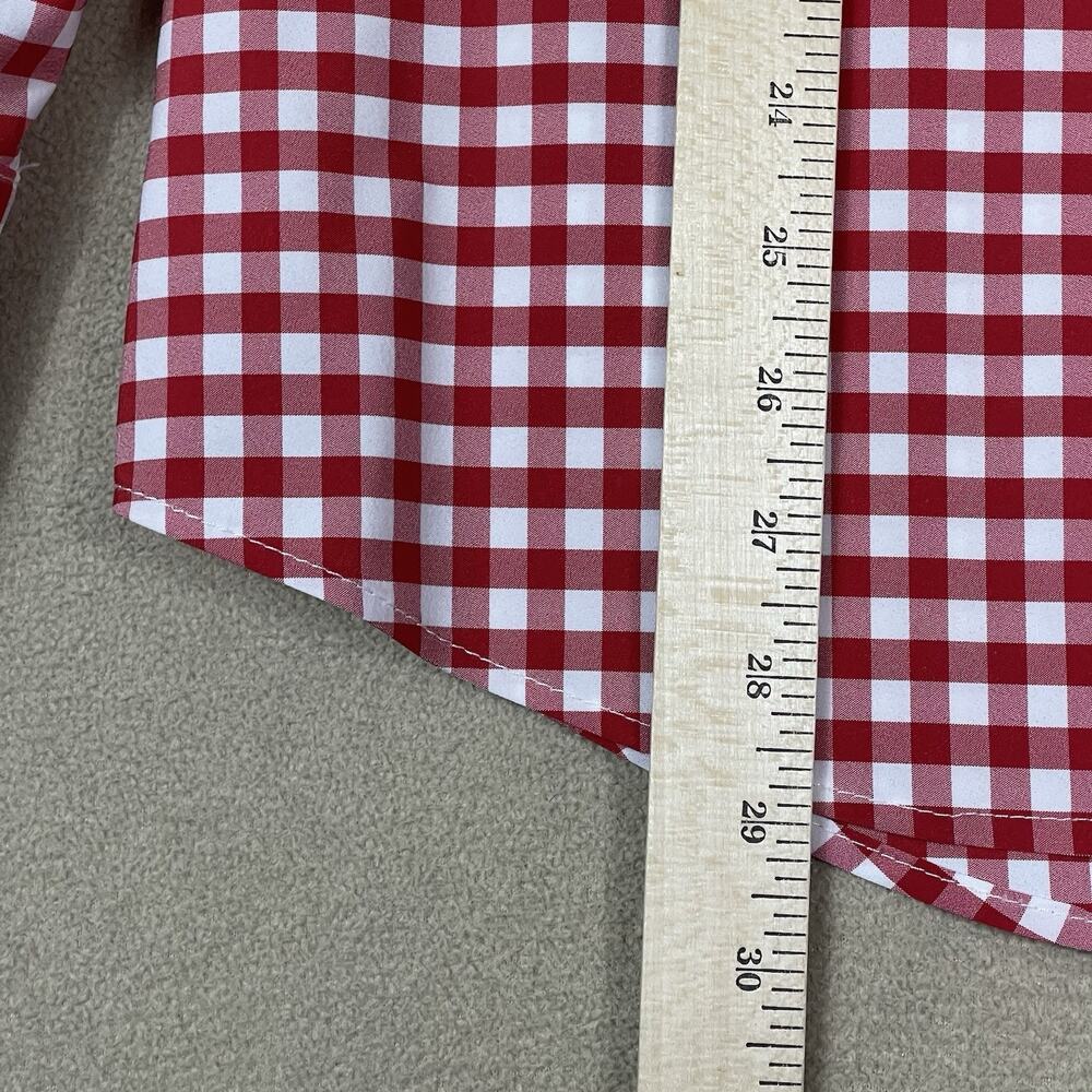 Mizzen+Main Shirt Mens S Red‎ Checkered Trim Fit Long Sleeve Stretch Button Up - Picture 6 of 11